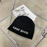 ブラック | ハナモジ刺繍ビーニー | non-hedge 
