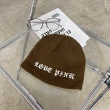 ブラウン | ハナモジ刺繍ビーニー | non-hedge 