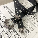 アンティーク風バックルスタッズベルト | non-hedge  | 詳細画像1 