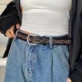 スタッズハラコヒョウ柄ベルト | non-hedge  | 詳細画像6 