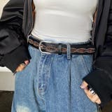 スタッズハラコヒョウ柄ベルト | non-hedge  | 詳細画像9 