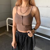 リブボタンバックオープンキャミソール | non-hedge  | 詳細画像1 