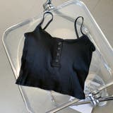 ブラック | リブボタンバックオープンキャミソール | non-hedge 