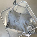 チャコール | リブボタンバックオープンキャミソール | non-hedge 
