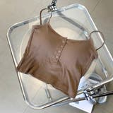 ブラウン | リブボタンバックオープンキャミソール | non-hedge 