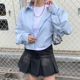 ブルー | 袖シャーリングショートシャツ | non-hedge 