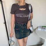 チャコール | カットワークドロストチビTEE | non-hedge
