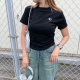 ブラック | ★WEB限定★ハート刺繍ワンポイントTシャツ | non-hedge