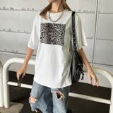 オフホワイト | ヒョウ柄ビッグTシャツ | non-hedge