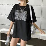 ブラック | ヒョウ柄ビッグTシャツ | non-hedge