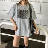 グレー | ヒョウ柄ビッグTシャツ | non-hedge