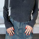 レースアップリブショートトップス | non-hedge  | 詳細画像10 