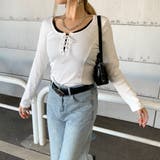 レースアップリブショートトップス | non-hedge  | 詳細画像15 