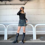 レースアップリブショートトップス | non-hedge  | 詳細画像1 