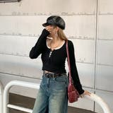 レースアップリブショートトップス | non-hedge  | 詳細画像18 