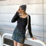 レースアップリブショートトップス | non-hedge  | 詳細画像2 