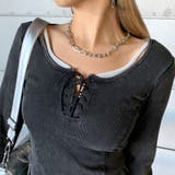 レースアップリブショートトップス | non-hedge  | 詳細画像7 