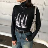 ブラック | サイドドロストハイネックロゴトップス | non-hedge