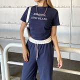 ネイビー | ロゴ刺繍Tシャツ・パンツセットアップ | non-hedge