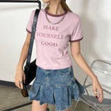 ピンク | 配色リブロゴTシャツ | non-hedge