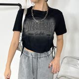 ブラック | ロゴサイドドロストブリーチTシャツ | non-hedge