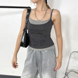 チャコール | アンサンブル風ロゴタンクトップ | non-hedge 