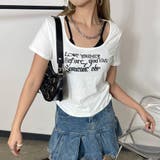 オフホワイト | ロゴアンサンブル風サイドドロストTシャツ | non-hedge