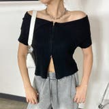 ブラック | ZIPオフショルリブニットトップス | non-hedge 