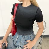 ブラック | ロゴ刺繍ムラリブTシャツ | non-hedge