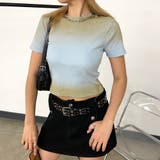 ブルー | ロゴ刺繍ムラリブTシャツ | non-hedge