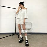 スピンドルオフショルトップス・ショートパンツセットアップ | non-hedge | 詳細画像2