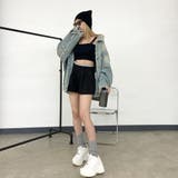 ストライプ切替オフショルトップス・ショートパンツセットアップ | non-hedge | 詳細画像11