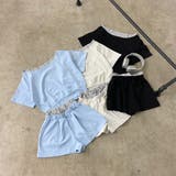 ストライプ切替オフショルトップス・ショートパンツセットアップ | non-hedge | 詳細画像32
