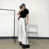 カットラインレース切替ワイドパンツ | non-hedge | 詳細画像2