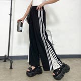ブラック | カットラインレース切替ワイドパンツ | non-hedge
