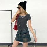 フロントリボンチェックアンサンブル風トップス | non-hedge | 詳細画像14