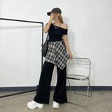 Tシャツ・チェックレイヤード付きワイドパンツセットアップ | non-hedge | 詳細画像23