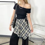 Tシャツ・チェックレイヤード付きワイドパンツセットアップ | non-hedge | 詳細画像26
