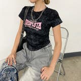 ブラック | ムラドロストピンクロゴTシャツ | non-hedge