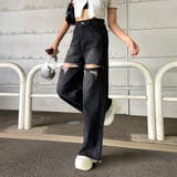 ブラック | ダメージストレートデニムパンツ | non-hedge