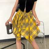 イエロー | チェックイレヘムスカート | non-hedge