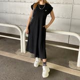 ブラック | ロゴ刺繍Tワンピース | non-hedge 