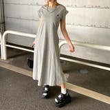 グレー | ロゴ刺繍Tワンピース | non-hedge 