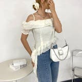 アイボリー | シュシュ付きイレヘムフリルオフショルトップス | non-hedge