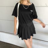 ブラック | ロゴ刺繍プルオーバー・タックスカートセットアップ | non-hedge