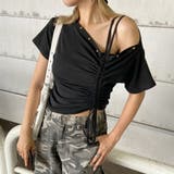 ブラック | リベットワンショルダートップス | non-hedge 