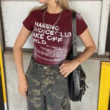 ボルドー | ロゴムラプリントTシャツ | non-hedge 