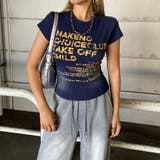 ネイビー | ロゴムラプリントTシャツ | non-hedge 