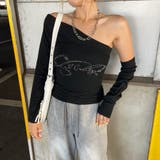 ワンショルストーンロゴアームウォーマーTシャツ | non-hedge  | 詳細画像1 