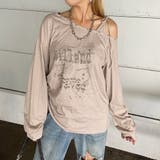 ベージュ | スタッズワンショルサイドドロストTシャツ | non-hedge 